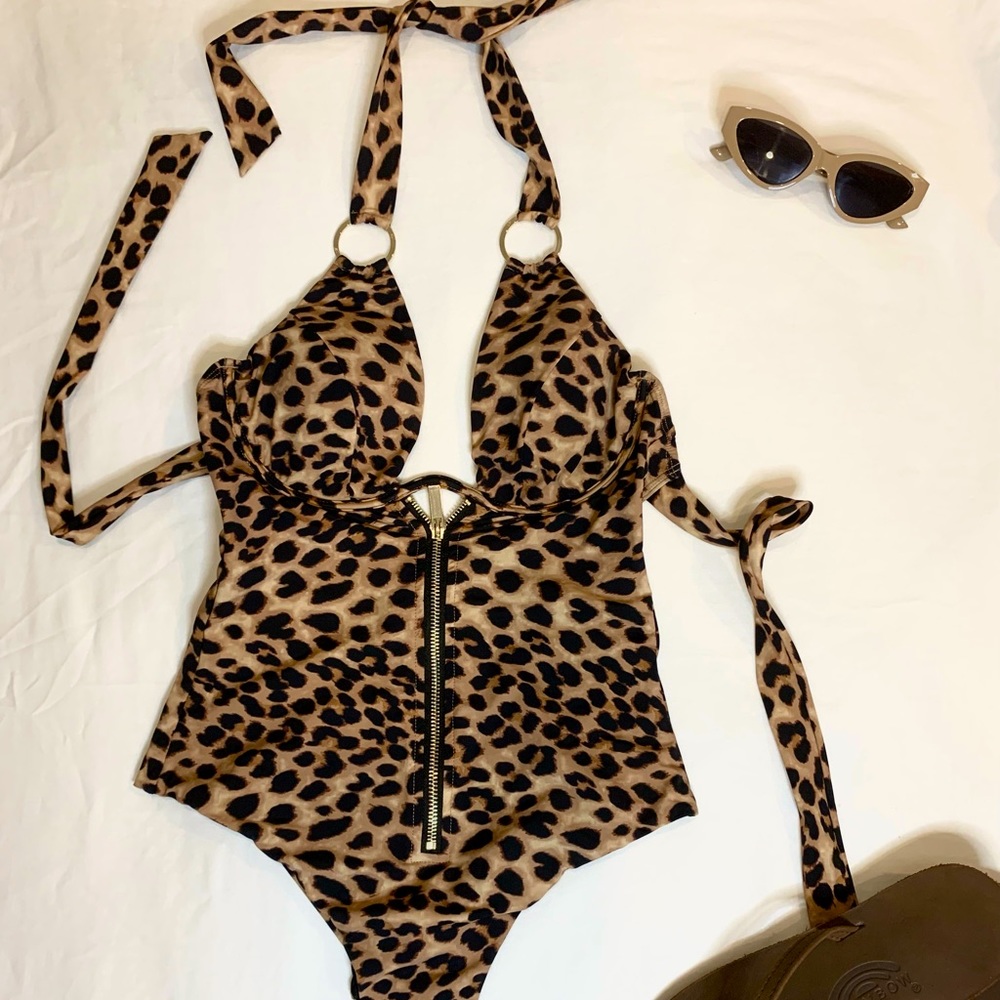 One piece cheetah bathing suit